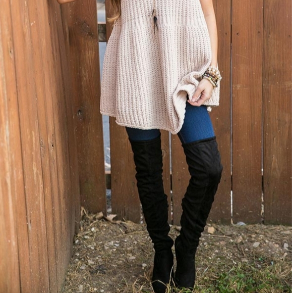 Over the Knee black  boots new with out box - Picture 1 of 12